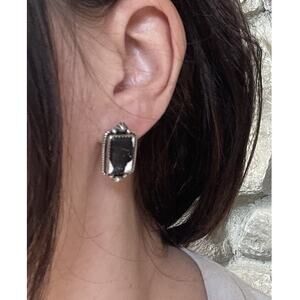 White Buffalo Turquoise Sterling Silver stud post Earrings Southwestern